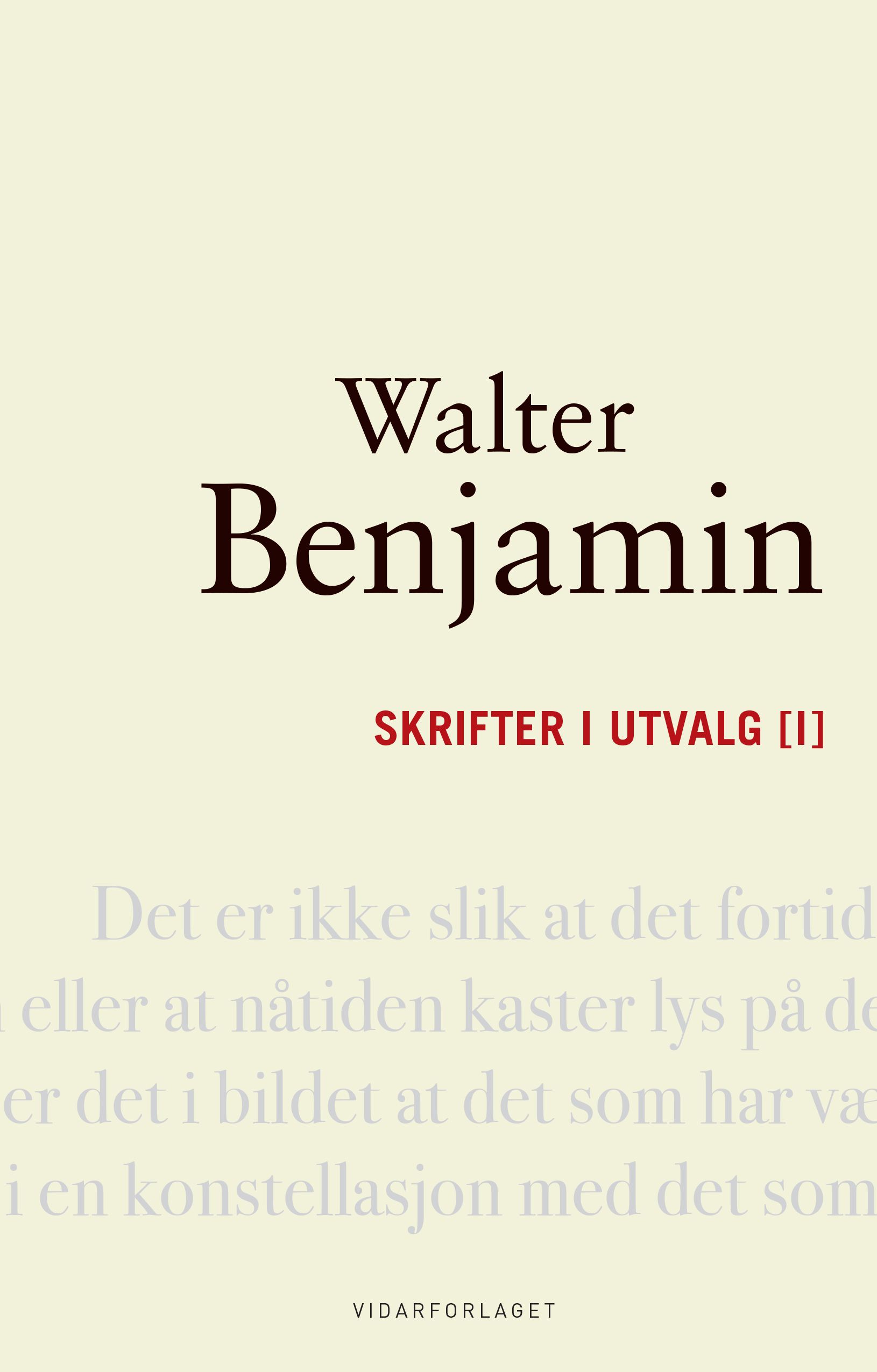 Bokomslag: Skrifter i utvalg [I]